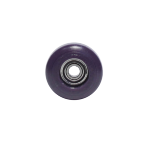 Front view of oddball S13 plastic purple fingerboard wheels